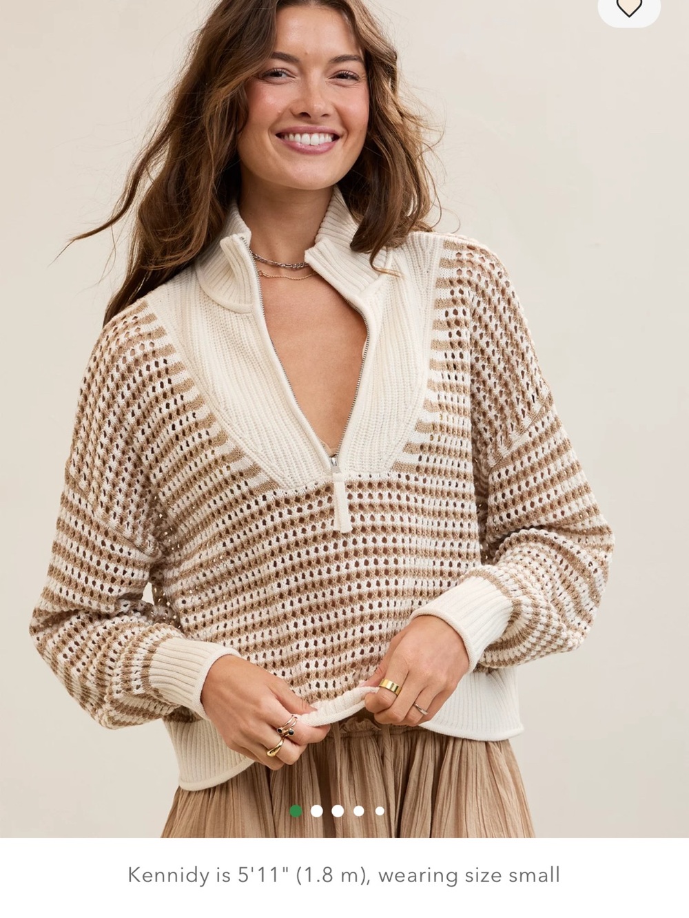 Aerie Crochet Quarter Zip Sweater - Picture 9 of 13